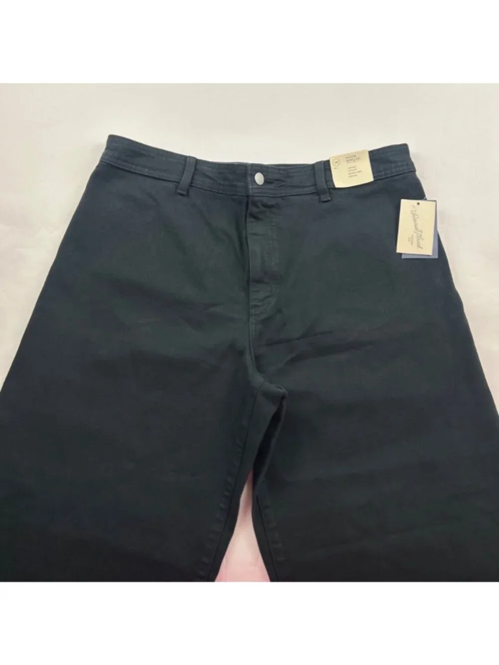 Universal Thread Black Denim High Rise Sailer Wide Leg Jeans 16 New - Picture 2 of 6